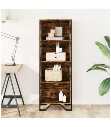vidaXL Bookcase Smoked Oak 50x31x137.5 cm Engineered Wood