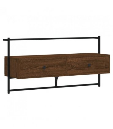 vidaXL TV Cabinet Wall-mounted Brown Oak 100.5x30x51 cm Engineered Wood
