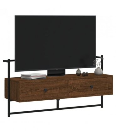 vidaXL TV Cabinet Wall-mounted Brown Oak 100.5x30x51 cm Engineered Wood