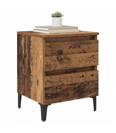 vidaXL Bedside Cabinet 2 pcs Old wood 40 x 35 x 50 cm Engineered wood