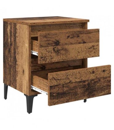 vidaXL Bedside Cabinet 2 pcs Old wood 40 x 35 x 50 cm Engineered wood