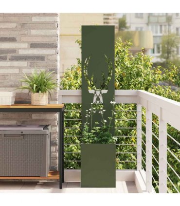 vidaXL Garden Privacy Screen Animal Print Olive green 32 x 32 x 150 cm