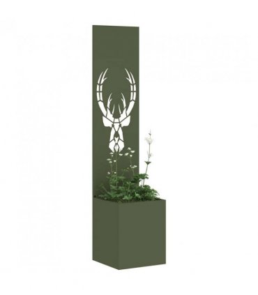 vidaXL Garden Privacy Screen Animal Print Olive green 32 x 32 x 150 cm