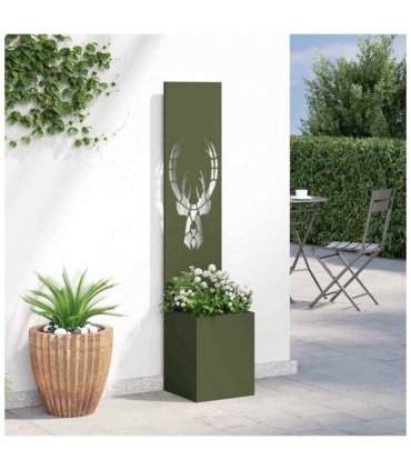 vidaXL Garden Privacy Screen Animal Print Olive green 32 x 32 x 150 cm
