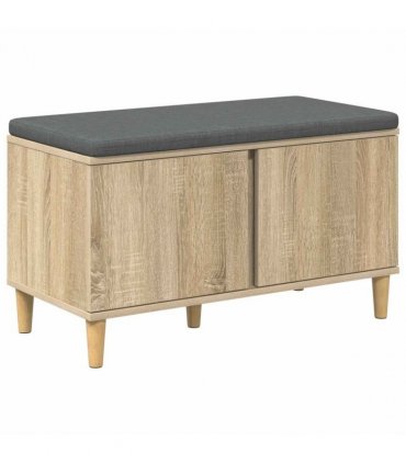 vidaXL Hall Bench with Cushion with Storage Sonoma Oak 80 x 38 x 46 cm