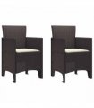 vidaXL Garden Chair 2 pcs Brown 53 x 49 x 85 cm Polypropylene