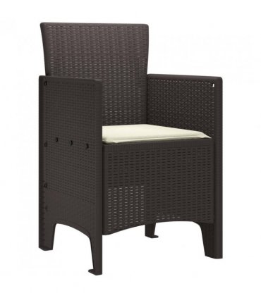 vidaXL Garden Chair 2 pcs Brown 53 x 49 x 85 cm Polypropylene