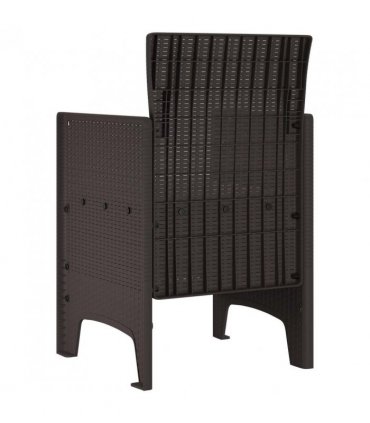 vidaXL Garden Chair 2 pcs Brown 53 x 49 x 85 cm Polypropylene
