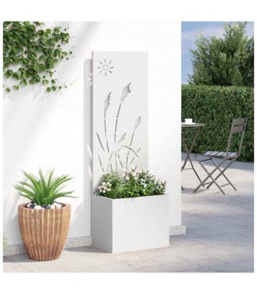 vidaXL Garden Privacy Screen White 50 x 150 cm Cold-rolled steel