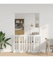 vidaXL Folding Pet Fence 4 pcs White 201 x 38 x 90 cm Engineered Wood