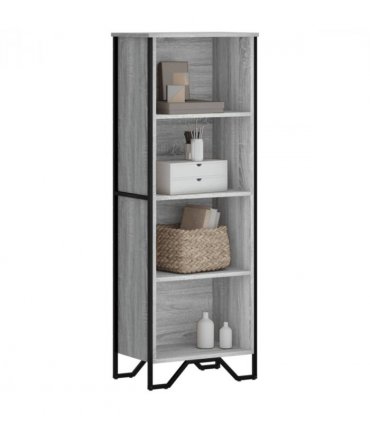 vidaXL Bookcase Grey Sonoma 50x31x137.5 cm Engineered Wood