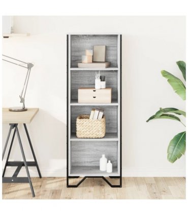 vidaXL Bookcase Grey Sonoma 50x31x137.5 cm Engineered Wood