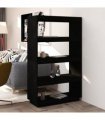 vidaXL Book Cabinet/Room Divider Black 80x35x135 cm Solid Pinewood