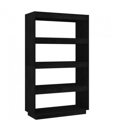 vidaXL Book Cabinet/Room Divider Black 80x35x135 cm Solid Pinewood