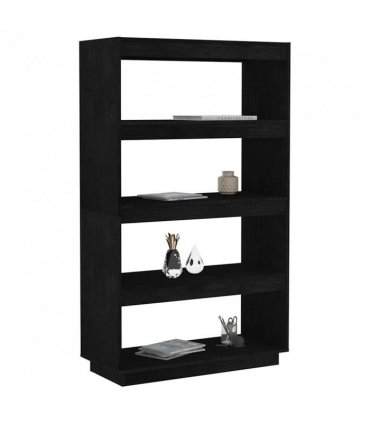 vidaXL Book Cabinet/Room Divider Black 80x35x135 cm Solid Pinewood