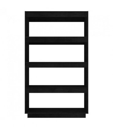 vidaXL Book Cabinet/Room Divider Black 80x35x135 cm Solid Pinewood