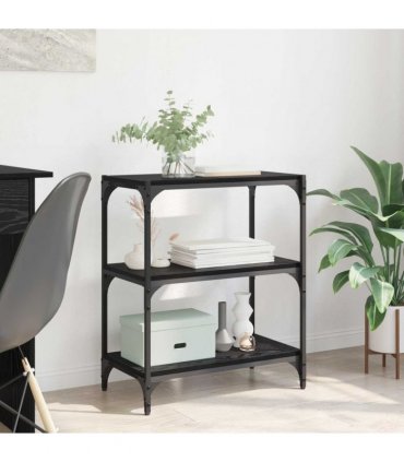 vidaXL Book Cabinet Black oak 60 x 33 x 70.5 cm Engineered wood