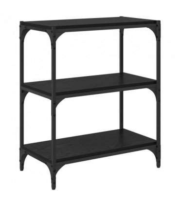 vidaXL Book Cabinet Black oak 60 x 33 x 70.5 cm Engineered wood