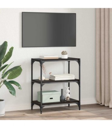 vidaXL Book Cabinet Black oak 60 x 33 x 70.5 cm Engineered wood