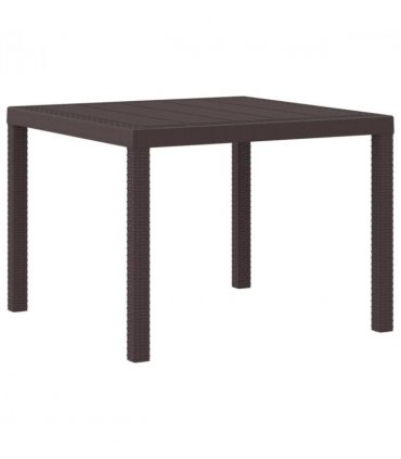vidaXL Garden Table Brown 100 x 100 x 73 cm Poly Rattan