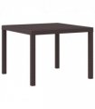 vidaXL Garden Table Brown 100 x 100 x 73 cm Poly Rattan