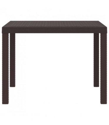 vidaXL Garden Table Brown 100 x 100 x 73 cm Poly Rattan