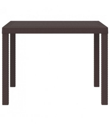 vidaXL Garden Table Brown 100 x 100 x 73 cm Poly Rattan