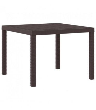 vidaXL Garden Table Brown 100 x 100 x 73 cm Poly Rattan