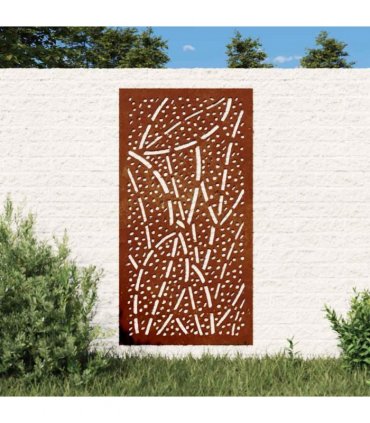 vidaXL Garden Wall Decoration 105x55 cm Corten Steel Leaf Design