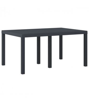 vidaXL Garden Table Anthracite 150 x 100 x 73 cm Poly Rattan