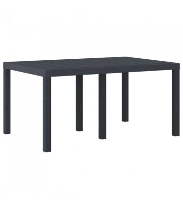 vidaXL Garden Table Anthracite 150 x 100 x 73 cm Poly Rattan