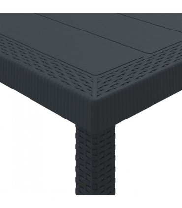 vidaXL Garden Table Anthracite 150 x 100 x 73 cm Poly Rattan