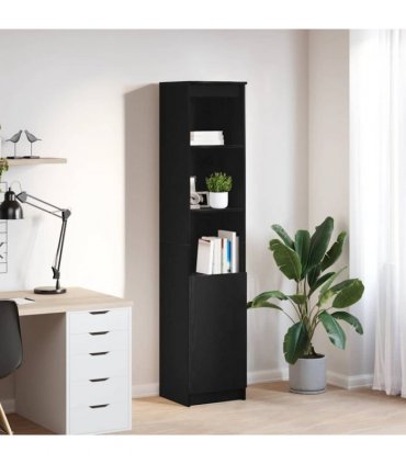 vidaXL Highboard Black Oak 37.5x35x180 cm Engineered Wood