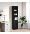 vidaXL Highboard Black Oak 37.5x35x180 cm Engineered Wood