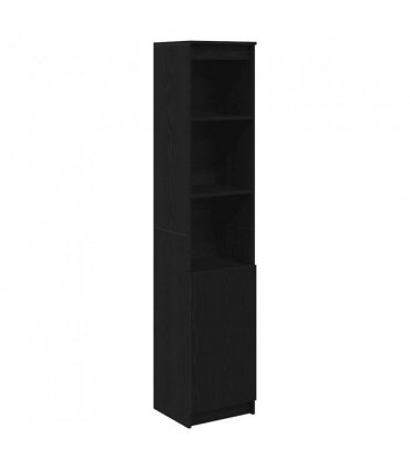 vidaXL Highboard Black Oak 37.5x35x180 cm Engineered Wood