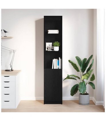 vidaXL Highboard Black Oak 37.5x35x180 cm Engineered Wood