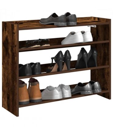 vidaXL Shoe Rack Smoked Oak 80x25x62 cm Engineered Wood