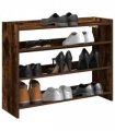 vidaXL Shoe Rack Smoked Oak 80x25x62 cm Engineered Wood