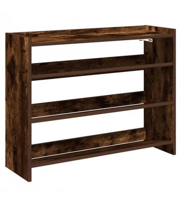 vidaXL Shoe Rack Smoked Oak 80x25x62 cm Engineered Wood