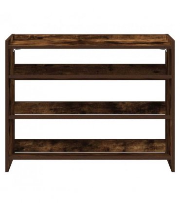 vidaXL Shoe Rack Smoked Oak 80x25x62 cm Engineered Wood