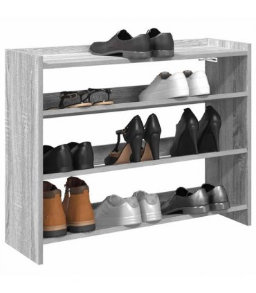 vidaXL Shoe Rack Grey Sonoma 80x25x62 cm Engineered Wood