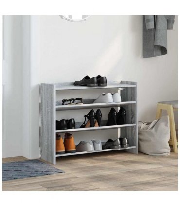 vidaXL Shoe Rack Grey Sonoma 80x25x62 cm Engineered Wood