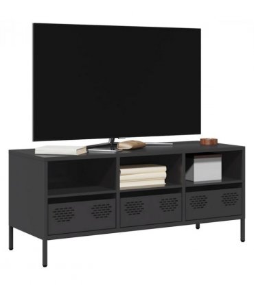 vidaXL TV Cabinet Black 101.5x39x43.5 cm Cold-rolled Steel