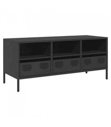 vidaXL TV Cabinet Black 101.5x39x43.5 cm Cold-rolled Steel