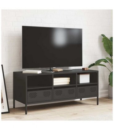 vidaXL TV Cabinet Black 101.5x39x43.5 cm Cold-rolled Steel