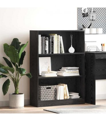 vidaXL Bookshelf Black Oak 80 x 24 x 109 cm Engineered Wood