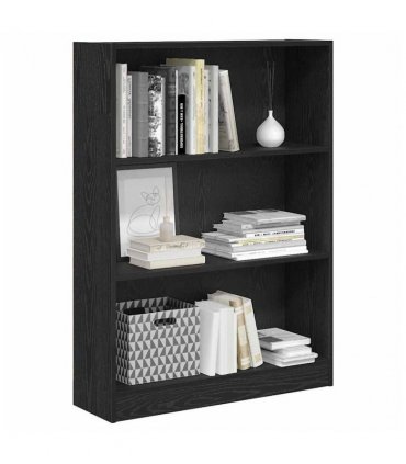 vidaXL Bookshelf Black Oak 80 x 24 x 109 cm Engineered Wood
