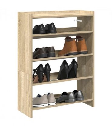vidaXL Shoe Rack Sonoma Oak 60x25x81 cm Engineered Wood