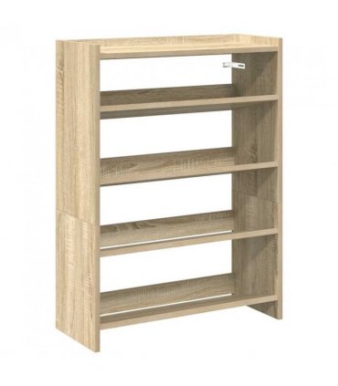 vidaXL Shoe Rack Sonoma Oak 60x25x81 cm Engineered Wood