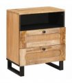 vidaXL Bedside Cabinet Natural 50 x 33 x 62 cm Solid Mango Wood